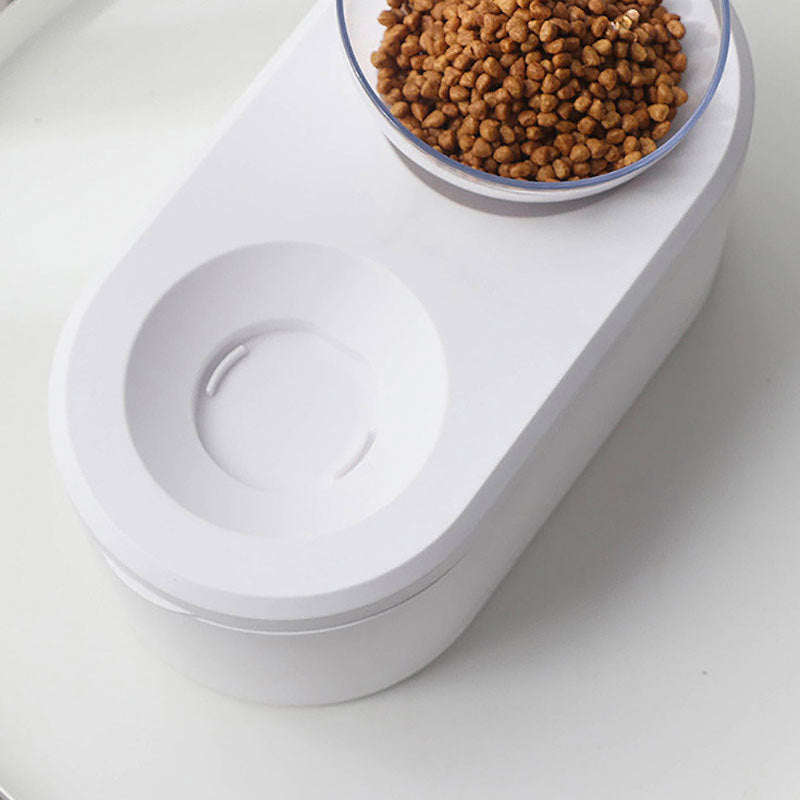 Oblique Mouth Double Bowl Transparent