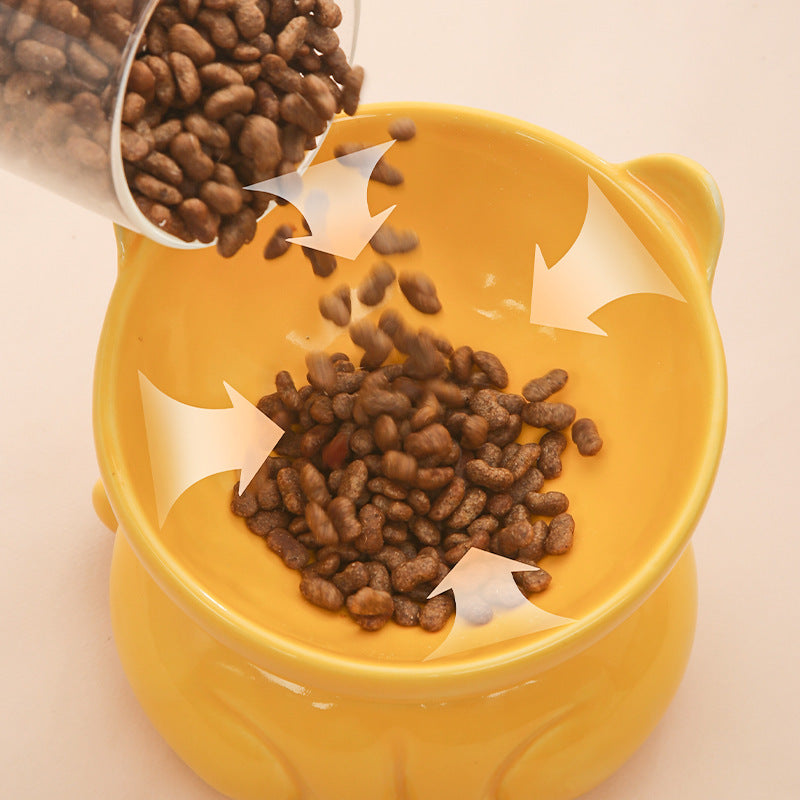 Ceramic Cat Goblet Food Bowl