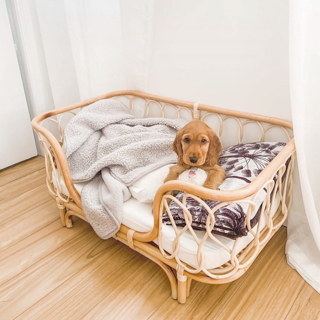 Pet Bed Handmade Rattan Woven Pet Bed Sofa For Cats
