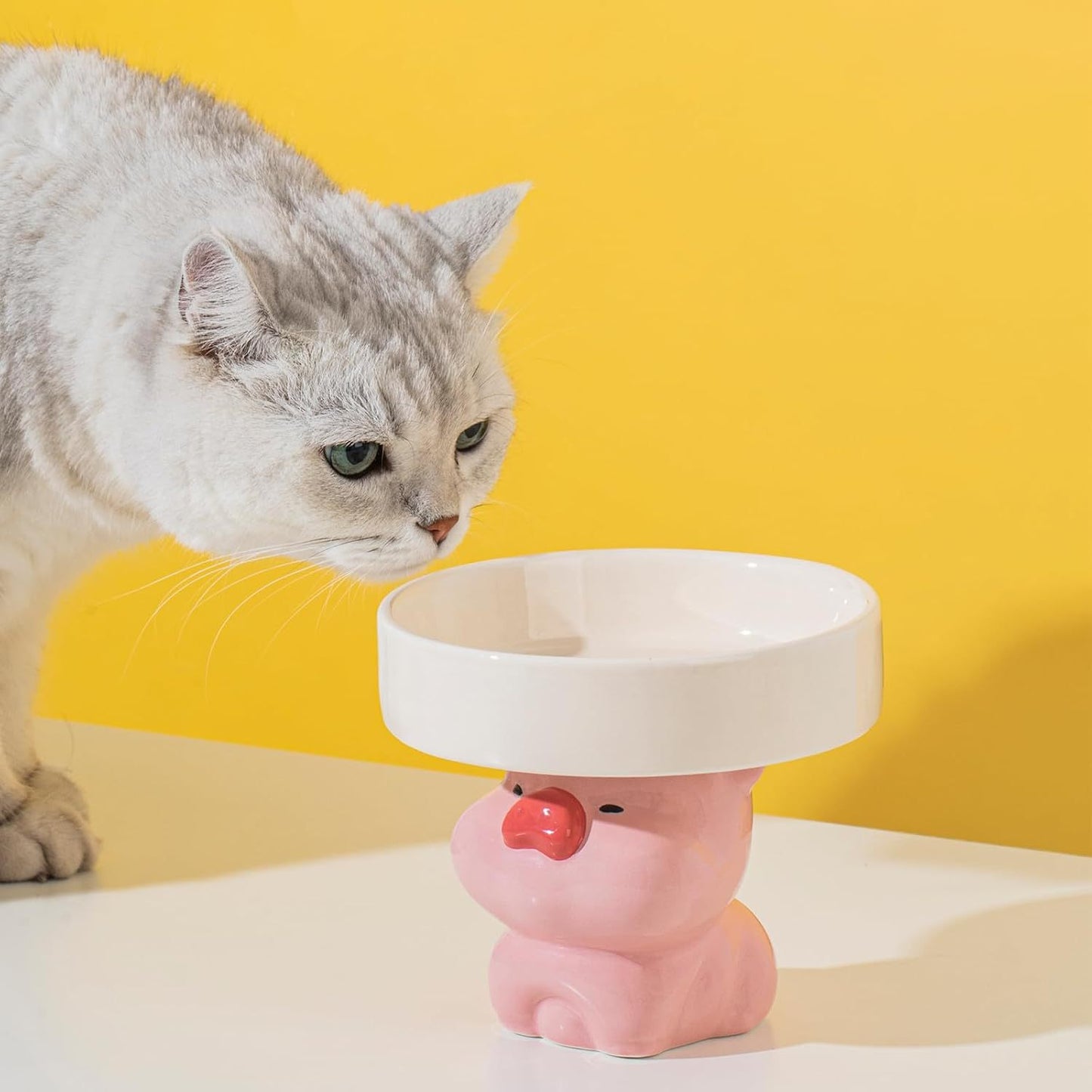 Food Bowls Elevated Animal Theme For Indoor Cats