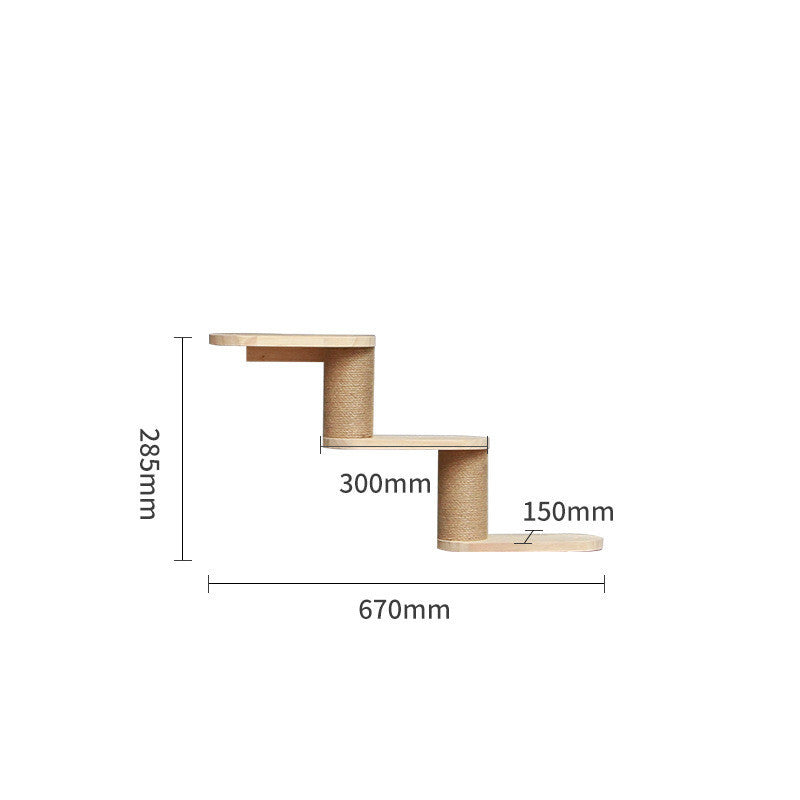 Pet Cat Climbing Frame Wall Type Solid Wood Wall Hanging Platform