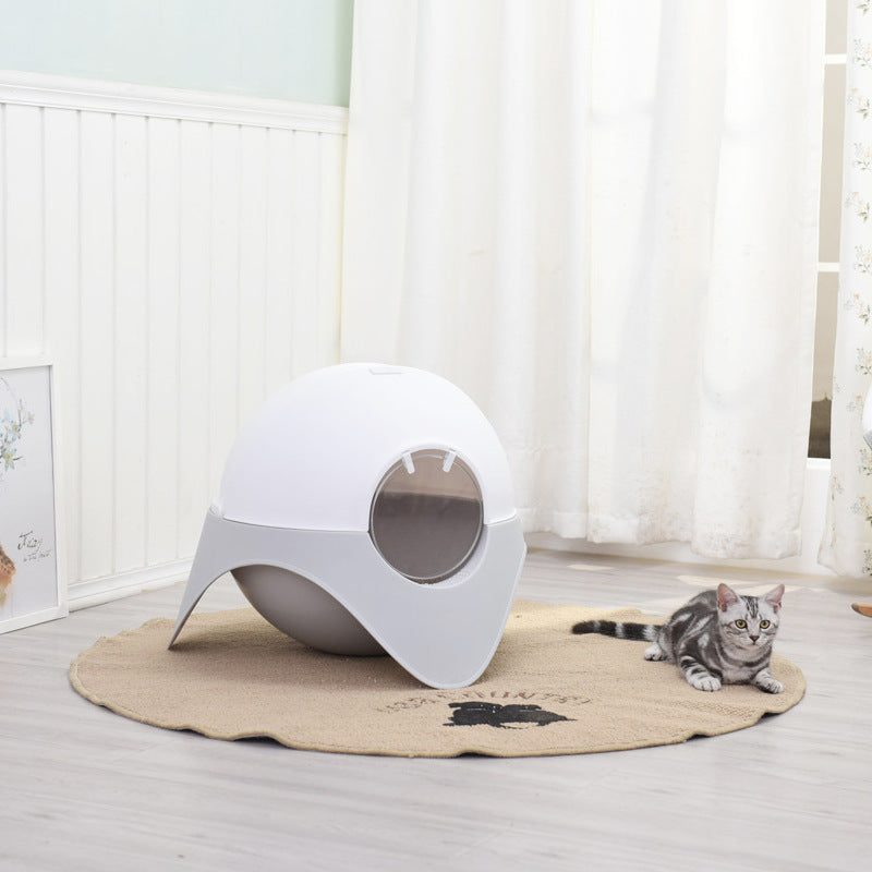 Fully Enclosed Snow House Cat Toilet Large UFO Litter Box
