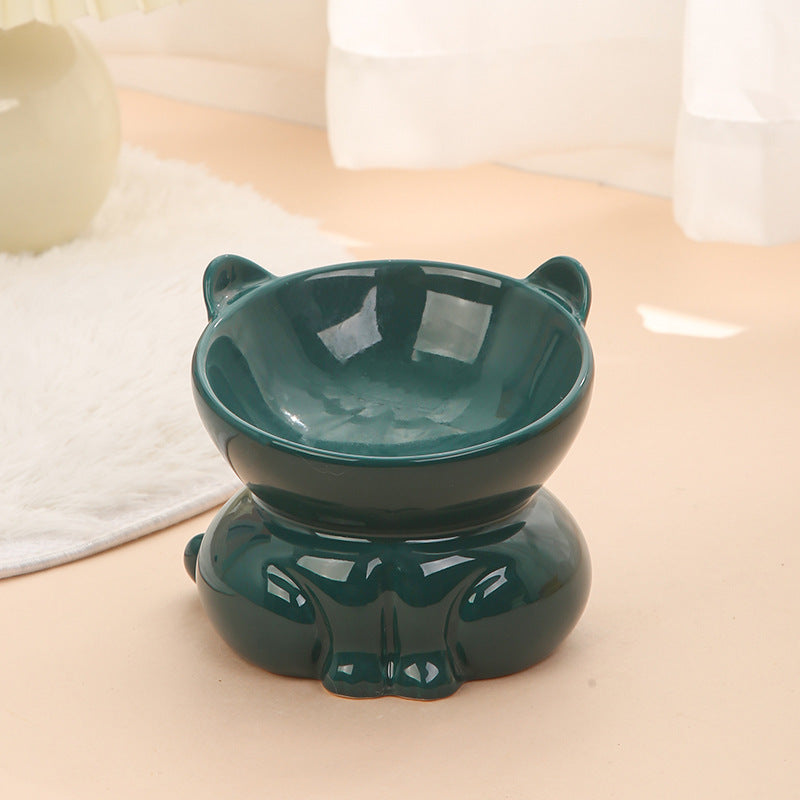 Ceramic Cat Goblet Food Bowl