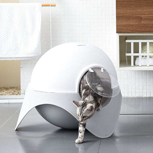 Fully Enclosed Snow House Cat Toilet Large UFO Litter Box