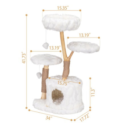 Modern Cat Tree, Natural Branch Cat Tower