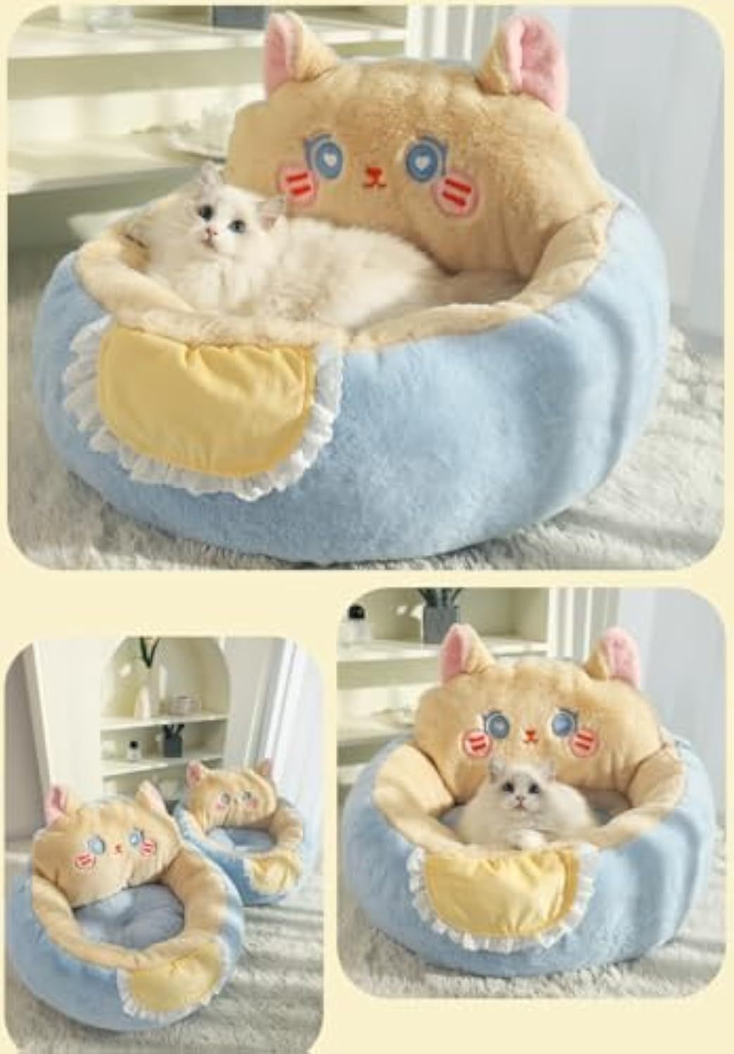 Cute Cat Bed Tent With Removable Washable Cushion