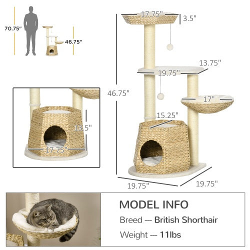 PawHut Cat Tree Natural