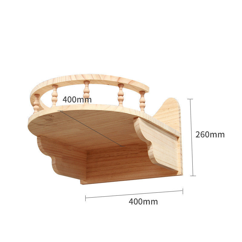 Pet Cat Climbing Frame Wall Type Solid Wood Wall Hanging Platform