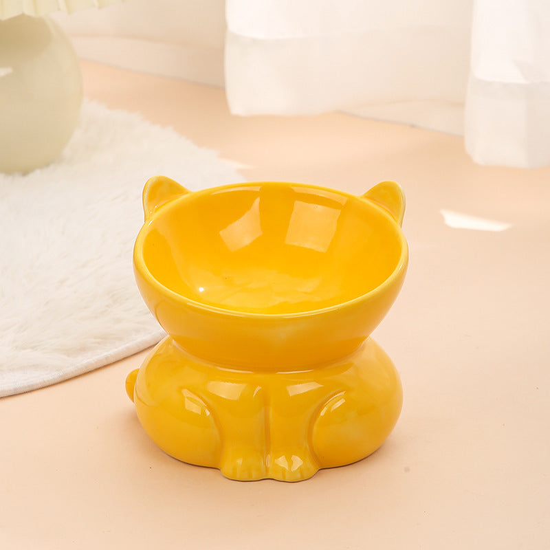 Ceramic Cat Goblet Food Bowl