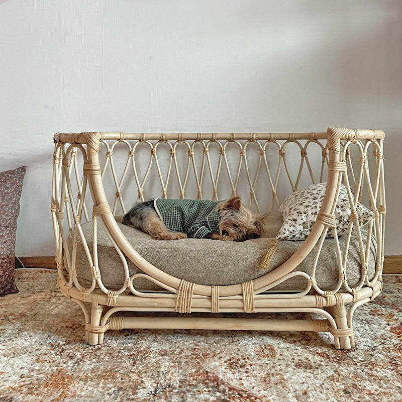 Pet Bed Handmade Rattan Woven Pet Bed Sofa For Cats