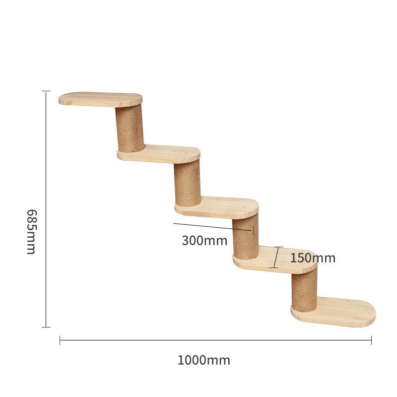 Pet Cat Climbing Frame Wall Type Solid Wood Wall Hanging Platform