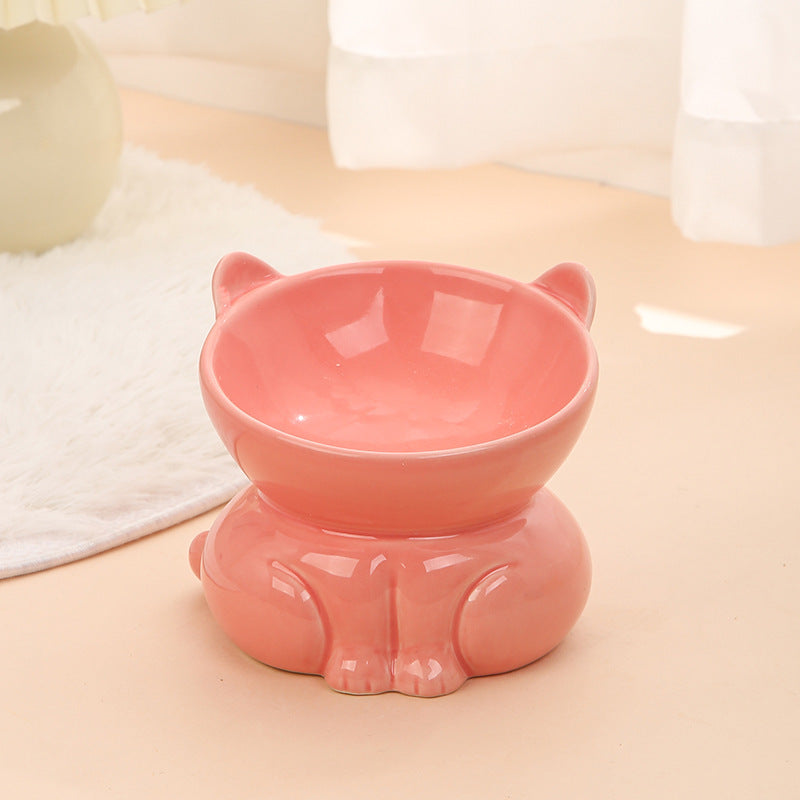 Ceramic Cat Goblet Food Bowl