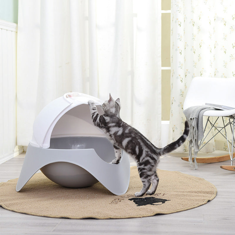 Fully Enclosed Snow House Cat Toilet Large UFO Litter Box