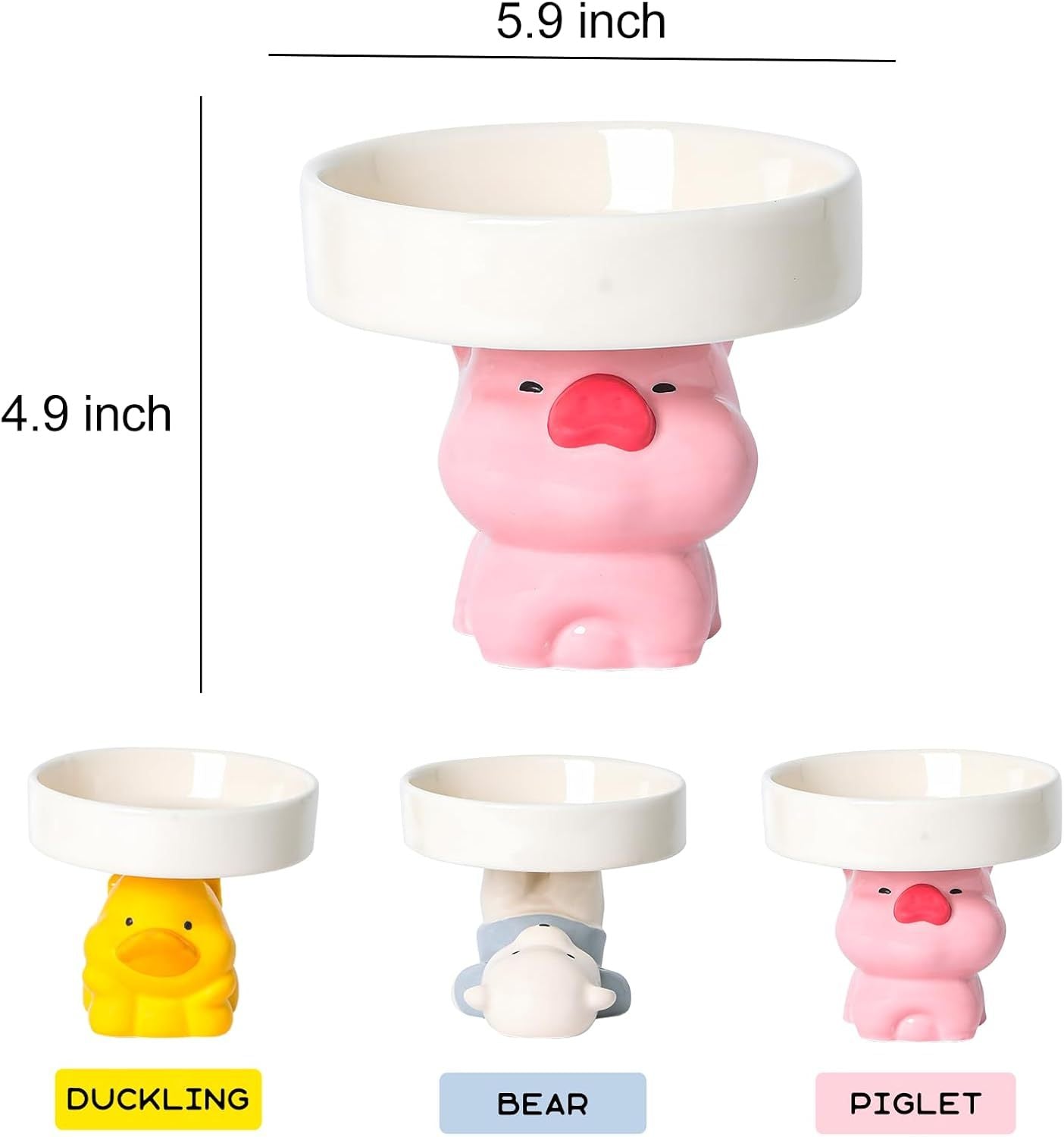 Food Bowls Elevated Animal Theme For Indoor Cats