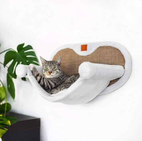 Cat Climbing Frame Wall-mounted Hanging Scratching Pole Cat Hammock Stairs