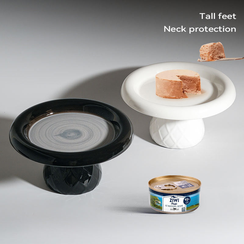 Ceramic Large-diameter Cat Bowl With Neck Protection