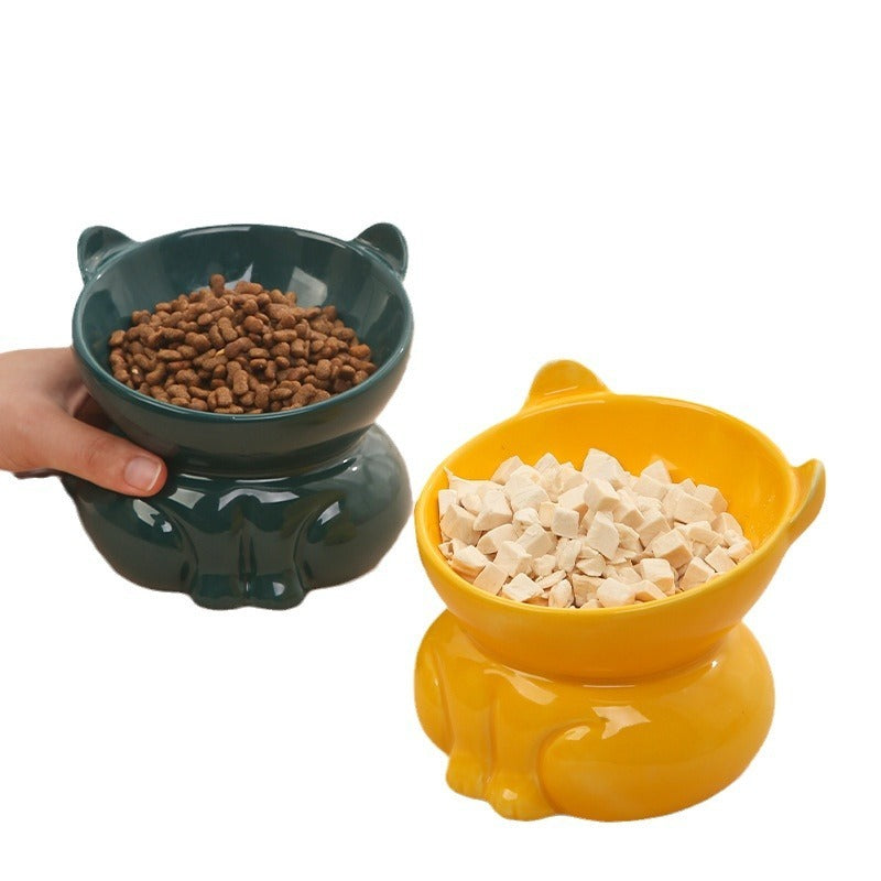 Ceramic Cat Goblet Food Bowl