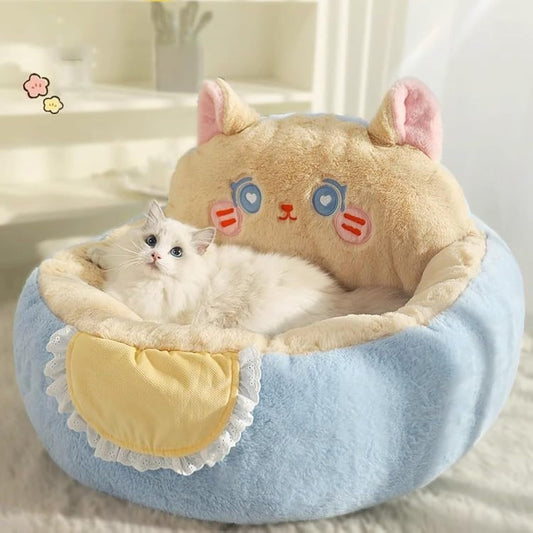Cute Cat Bed Tent With Removable Washable Cushion