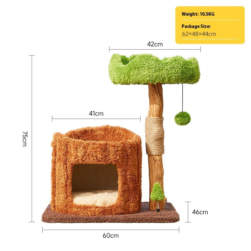 Green and Wood Cat Climbing Tree Nest