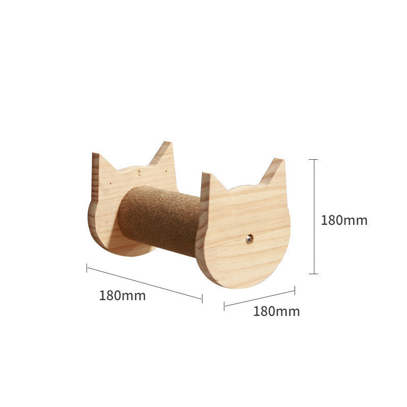 Pet Cat Climbing Frame Wall Type Solid Wood Wall Hanging Platform