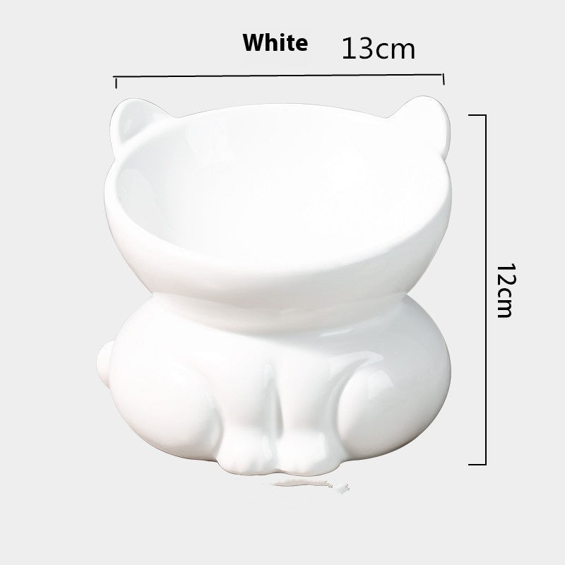 Ceramic Cat Goblet Food Bowl