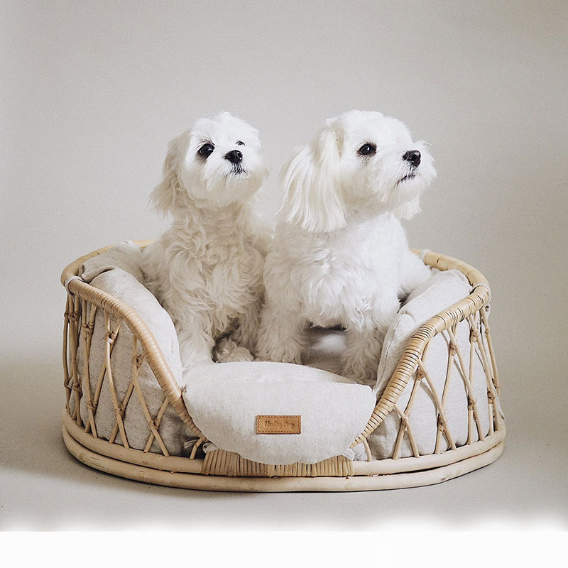 Pet Bed Handmade Rattan Woven Pet Bed Sofa For Cats