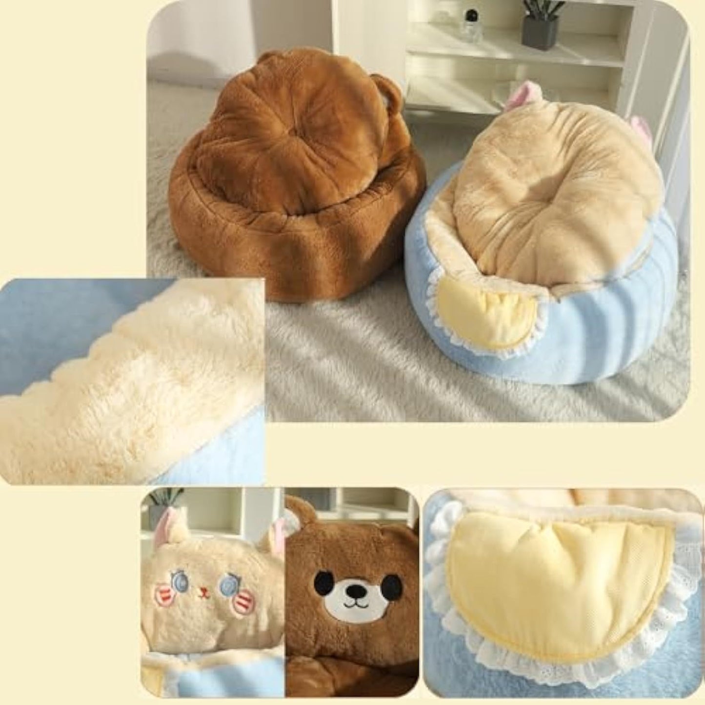 Cute Cat Bed Tent With Removable Washable Cushion