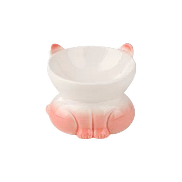 Ceramic Cat Goblet Food Bowl